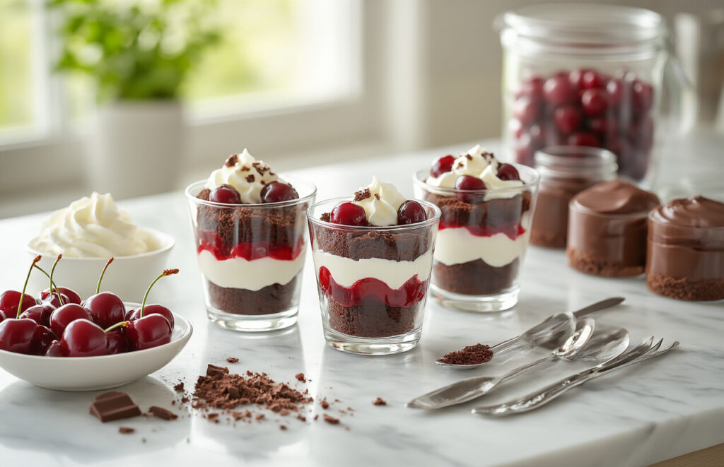 “Mini Black Forest Verrine: A No-Bake Dessert in a Glass”